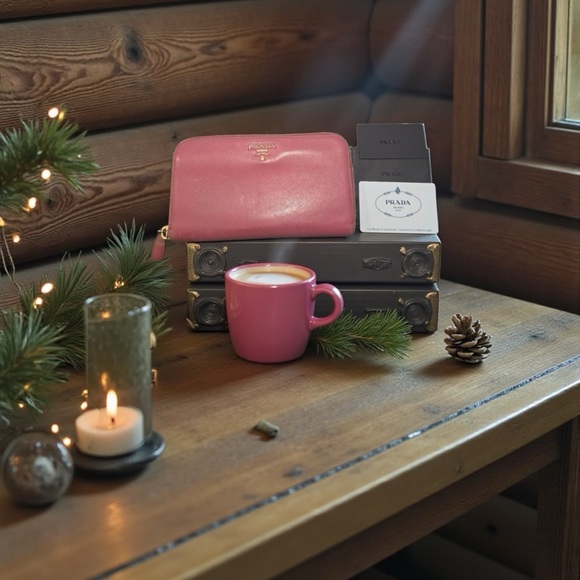 Prada Handbags - Prada Pink Saffiano Leather Wallet w Papers. Angels Wear Prada Too!